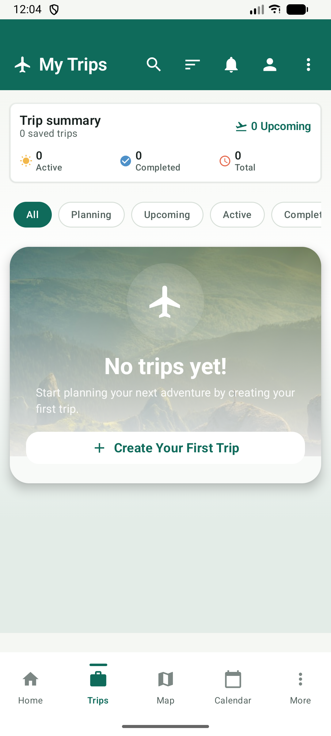 Travizio trips screen